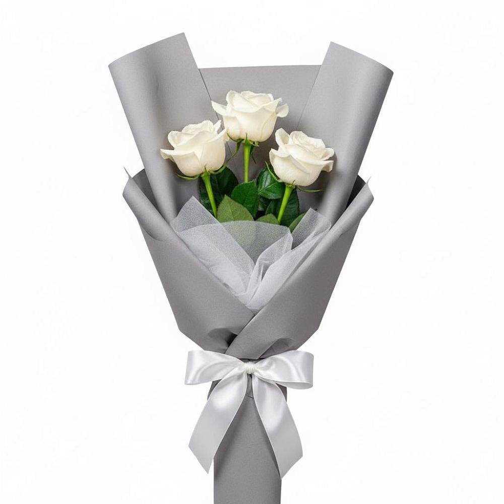 Букет 3 белые розы в Адлер Букет 3 белые розы в Адлер