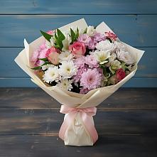 Букет цветов из:  Хризантемы, Альстромерии и Розы в Адлер