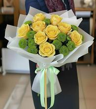 Букет цветов из:  Хризантемы и Розы #REPLACE_PRED# Адлер